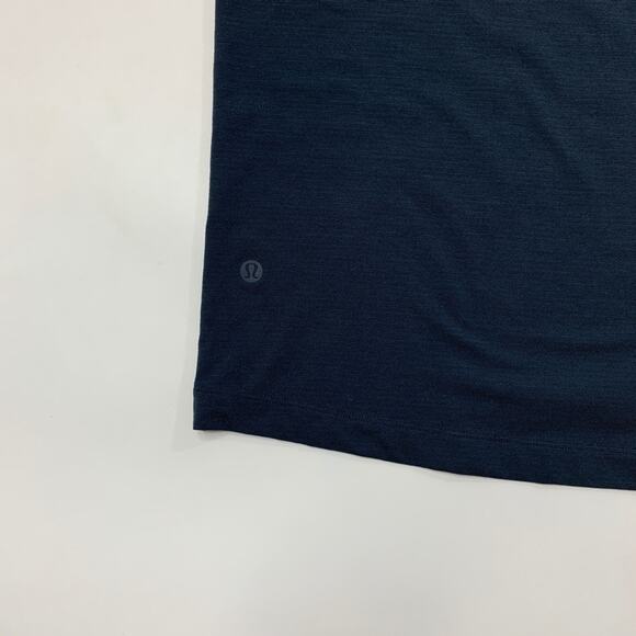 Lululemon Polo Shirt Mens L Large Navy Short Sleeve Collared Performance LOGO - Picture 6 of 9